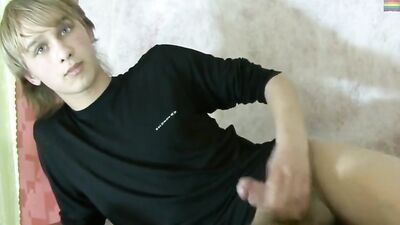 Blond Twink Cumshot Short Solo - Young and Hungry for More!