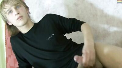 Blond Twink Cumshot Short Solo - Young and Hungry for More!