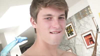 Young Jeremys First Cumshot and Wanking Interview - Muscle Boys Eat Cum!