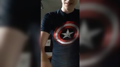 [OCF-GBT][0023] Captain America boy beats off on different days