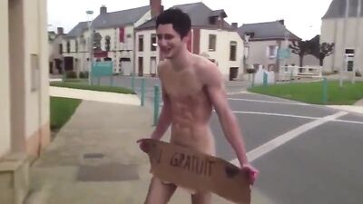 Street Nudity Bet: Risky Amateur Outdoor Fun!