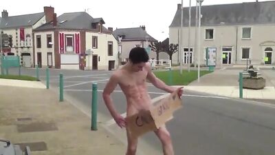 Street Nudity Bet: Risky Amateur Outdoor Fun!