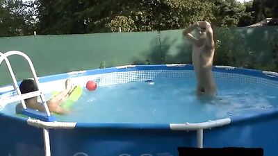 Twins Pool Play: Big Cocks Fetish Fun Web-Cam