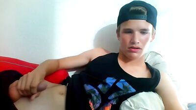 Blonde Beauty Bed Wanking Amateur Cam Cute Skinny Handsome Solo Selfie