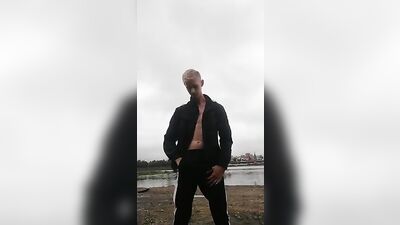 Shaved Uncut Amateurs in the Open Air: Best Friends Manuel and Oliver Cum and Finger Their Asses