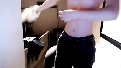 Fit ginger hottie gets off with big cock in muscle playground!