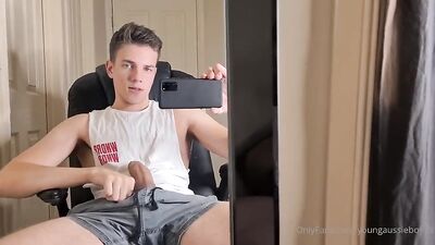 Self Sucks a Fat One! Twink Porn Explosion