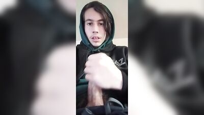 Blue Hoodie Boy Webcam Solo Cumshot!