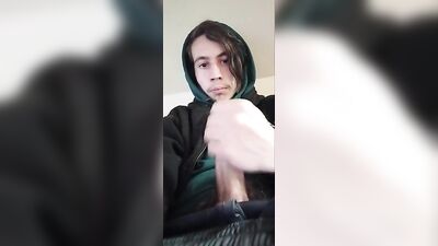 Blue Hoodie Boy Webcam Solo Cumshot!
