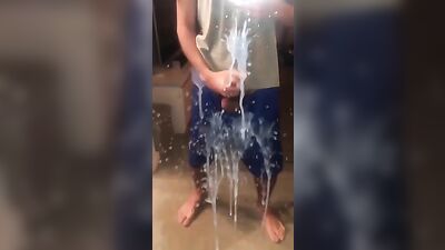Gay boys mirror cum shot explosion porn video