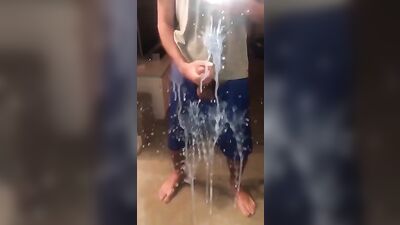 Gay boys mirror cum shot explosion porn video