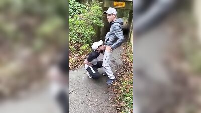 Forest Blowjob Fantasy: Young Teen Giving Head in the Woods