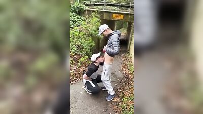 Forest Blowjob Fantasy: Young Teen Giving Head in the Woods