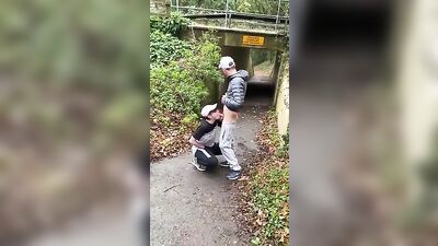 Forest Blowjob Fantasy: Young Teen Giving Head in the Woods