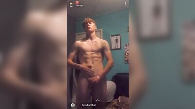 Curly Cutie Blonde Explores His Small Boner in the Shower!