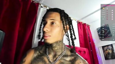 Tatted Kendrik jerking his beautiful cock 2: Electric Boogaloo