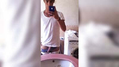 Young and Curious: Cutie Blonde Explores His Sexuality in the Laundry Room!