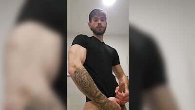 Black Shirt Jerk-Off Twink Cums for You