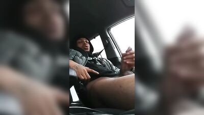 Black Big Dicked Twink in Public: Risky Behavior Web-Cam Handjob