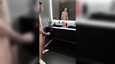 Gay Bathroom Cumming Web-Cam Solo Sex