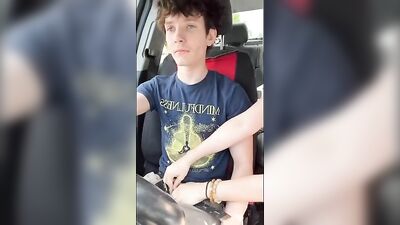 Outdoor Bisexual Oral Cumfulness - Boy Sucked by Girl on Wheels