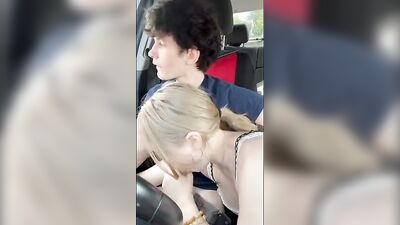 Outdoor Bisexual Oral Cumfulness - Boy Sucked by Girl on Wheels