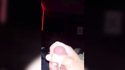 Nighttime Cumshot Black Boy Shoots Creamy Load in Bed