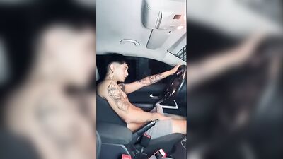 Sabian: Bulge Boy Unleashes Cum in the Car with Twink!