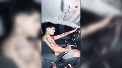 Sabian: Bulge Boy Unleashes Cum in the Car with Twink!