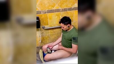 Jerking in the Stall: Voyeurs Handjob Delight