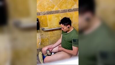 Jerking in the Stall: Voyeurs Handjob Delight