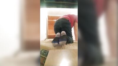 Sexy Beefy Butt Strikes Again! Mooning and Ass Play with Nerdy Feet