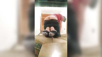 Sexy Beefy Butt Strikes Again! Mooning and Ass Play with Nerdy Feet