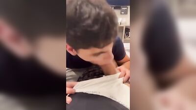 Young Latino Amateur Sucks Big Cocks with Eagerness - No Cum!