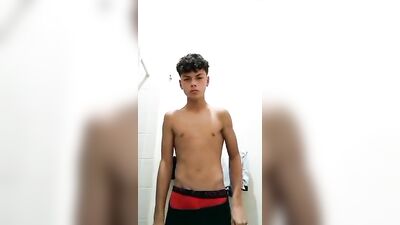 Jerking off while trying to look tough - Latino solo boys video