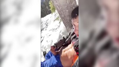 Winter Sports Solo Cumshot Public Outdoor Adventure