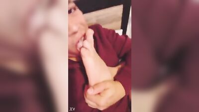 Sticky Fetish Footjob - Web-Cam Solo Amature Cumshots Porn