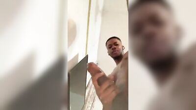 Black Boy Explosion - Amateur Cumshot Surprise!