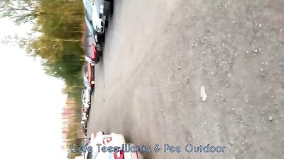 Outdoor Bliss: Cute Twink JO and Pee in Public!