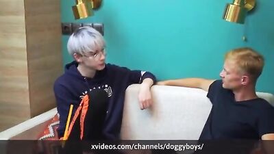 Straight Boys First Gay Sucking Experience with Faggot Friend