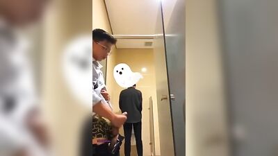 Hung Asian Twink Cums in Public Restroom - Exposed!