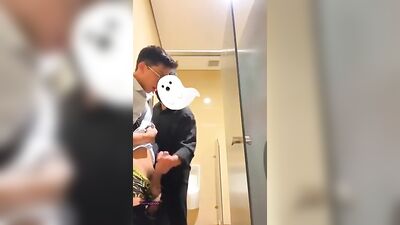 Hung Asian Twink Cums in Public Restroom - Exposed!