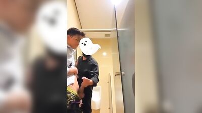 Hung Asian Twink Cums in Public Restroom - Exposed!