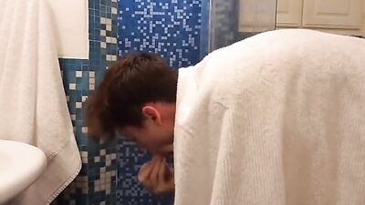 Brothers Spy Cam Shower Ass Play Oral Cock Worship No Cum