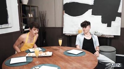 Gangbang Twinks: Boyfriends Fuck on the Kitchen Table in Home Videos