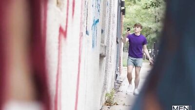 Twink Masked Room Fuck Show: Couples Sexy Bareback Handjob Oral Action