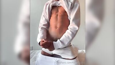 Lea*ked Muscle Boys with Big Cocks - Black Cum Shots Fun Handjob Solo!