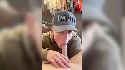 Cutie Cap Catches Twink BJs with Brother!