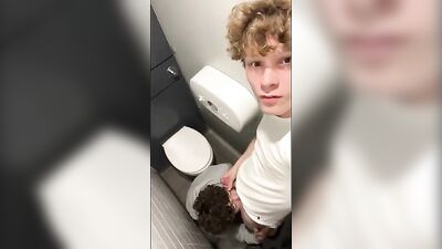 Blonde Teen Webcam Cum! - Hot Highschool Bathroom Sex Revisited!