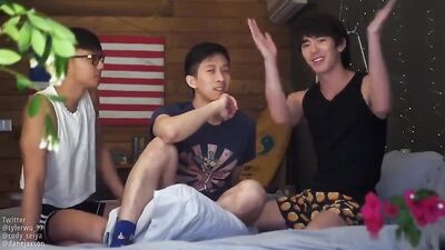 Asian Muscle Boys: 3-Way Love Triangle - Cum Shots and Oral Pleasures!